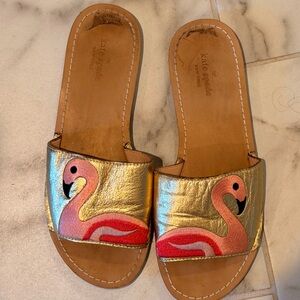 Kate Spade Gold Flamingo Slide Sandals